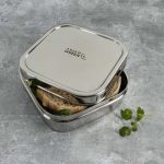 Nestisbox, stórt ferhyrnt, úr riðfríu stáli - Shimla
