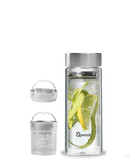 Qwetch Brúsi (teflaska) úr tvöföldu gleri, með 2 tesíum - 320 ml