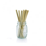 Bambus drykkjarrör - 6 stk + hreinsibursti