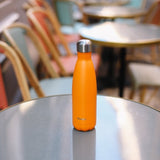 Qwetch Flaska úr einangruðu, riðfríu stáli - Appelsínugul - 500 ml