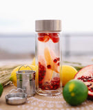 Qwetch Brúsi (teflaska) úr tvöföldu gleri, með 2 tesíum - 320 ml