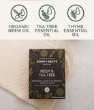 Lífræn Hár- og Líkamssápa með Neem og Tea Tree olíum  Vegan