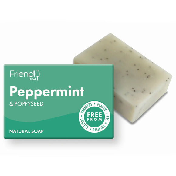 Handgerð Piparmyntu & poppy seed sápa Friendly