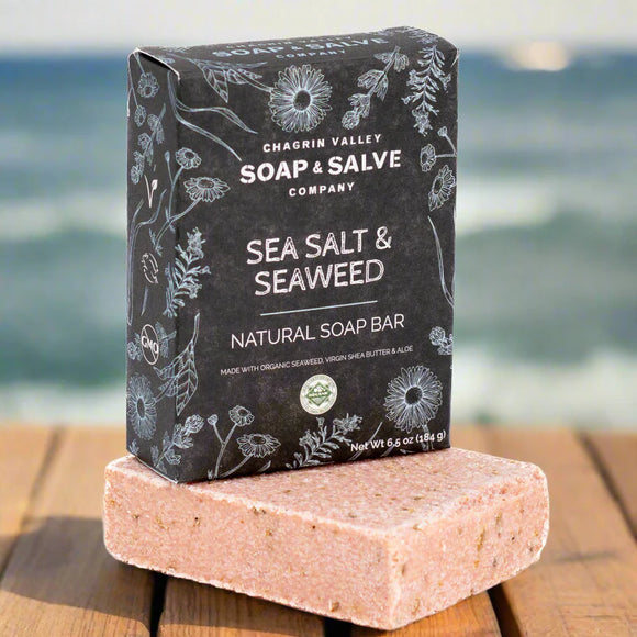 Lífrænt Sápustykki: Sjávarsalt og þörungaspa  Vegan