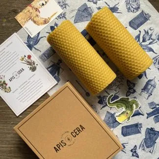 Handgert býflugnavaxkerti – Ambroise – kassi með 2 stk.