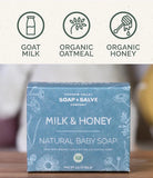Lífrænt sápustykki, Milk og Honey Baby sápa