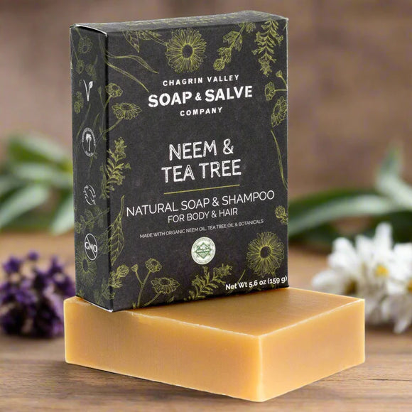 Lífræn Hár- og Líkamssápa með Neem og Tea Tree olíum  Vegan